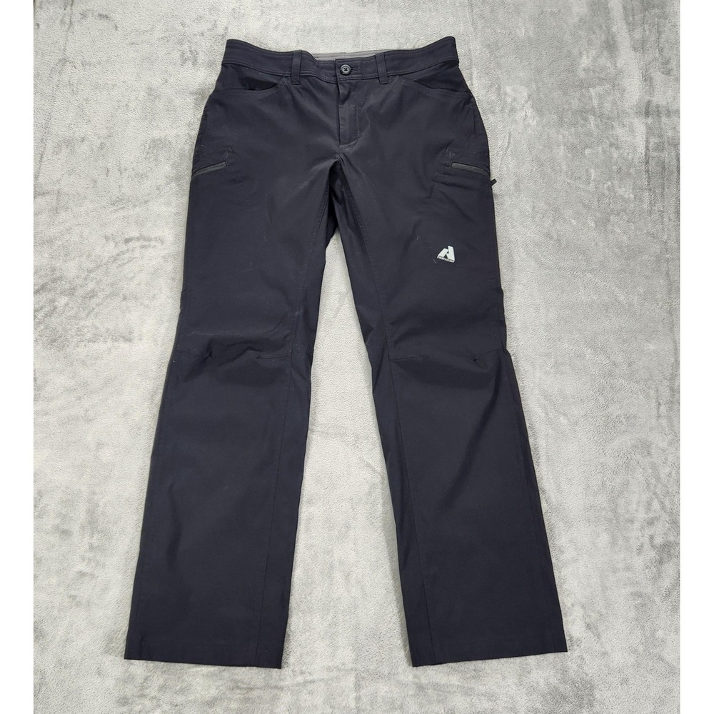 Eddie Bauer Pants Mens 33x32 Black First Ascent Hiking Zip Pocket Stretch
